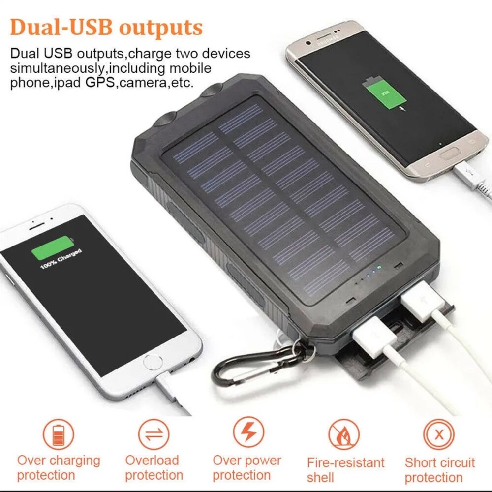 POWERFUL USB Portable Charger,Solar PowerBank,Cell Phone,Laptop, FLASHlight